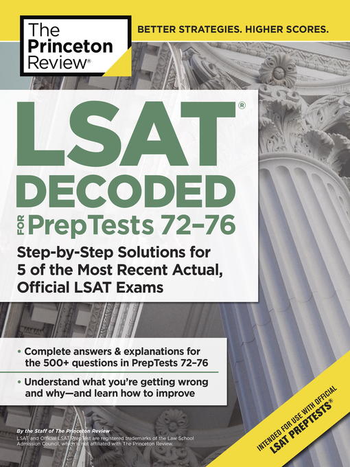 Title details for LSAT Decoded (PrepTests 72-76) by The Princeton Review - Wait list